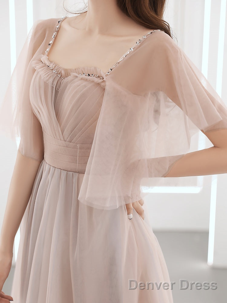 Pink Tulle Off Shoulder Short Prom Dress, Pink Tulle Homecoming Dresses