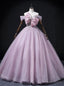 Pink Tulle Off the Shoulder Beading Quinceanera Dresses