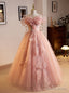 Pink Tulle Off the Shoulder Pleats Quinceanera Dresses