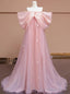Pink Tulle Off the Shoulder Princess Prom Dresses