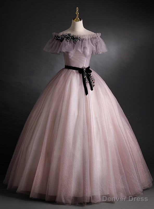 Pink Tulle Off the Shoulder Quinceanera Dresses