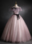 Pink Tulle Off the Shoulder Quinceanera Dresses