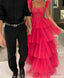 Pink tulle prom Dress long Prom Dresses