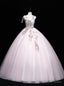 Pink Tulle Sequins Beading Ball Gowns Quinceanera Dresses