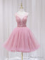 Pink Tulle Sequins Beading Homecoming Dresses
