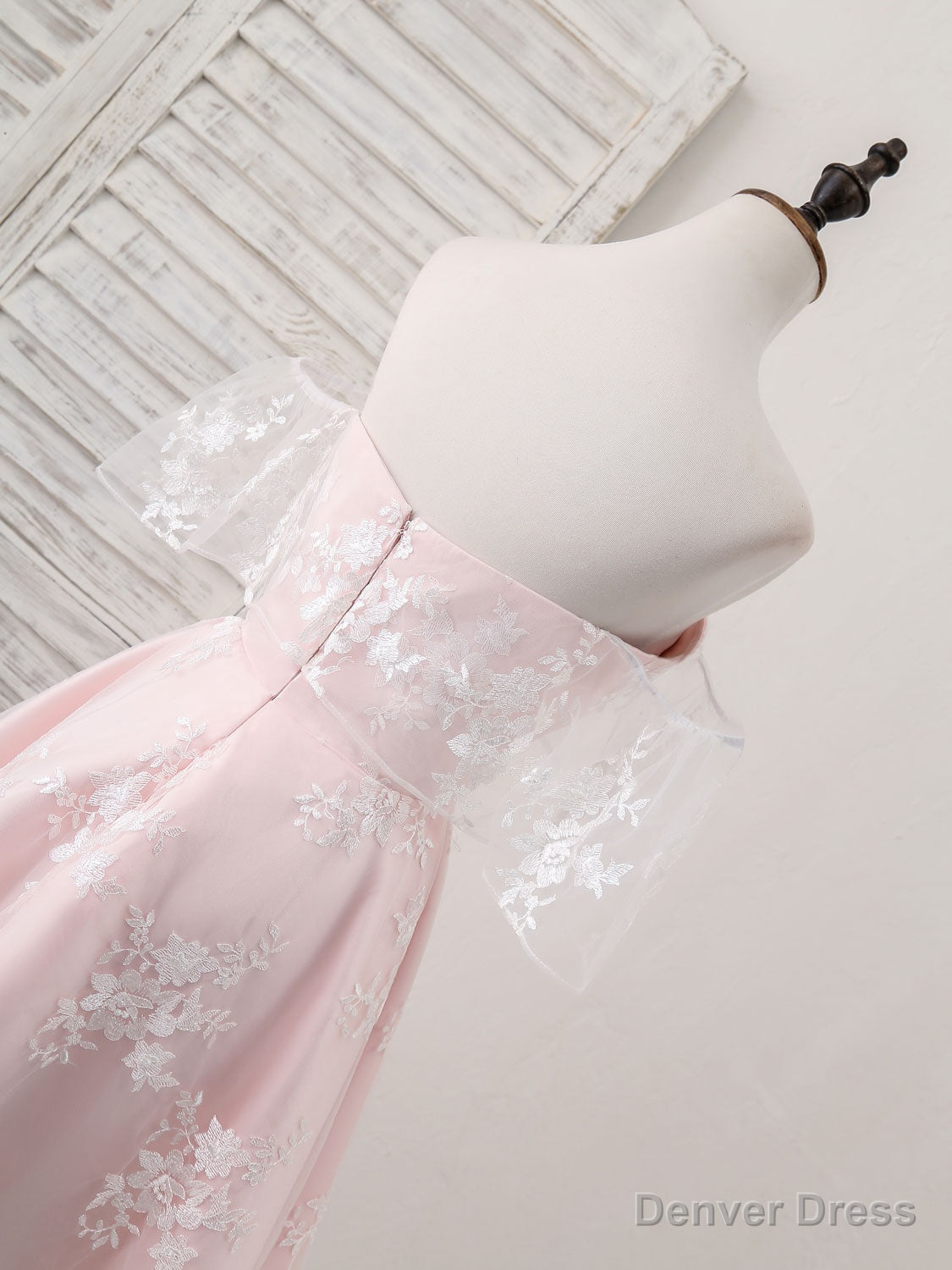 Pink Tulle Sweetheart Lace Short Prom Dress, Pink Homecoming Dresses