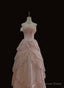 Pink Tulle with Lace Princess Prom Dress, Cute Pink Tulle Prom Dresses