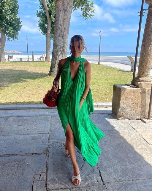 Pink/Green Fashion V-Neck Elegant Long Satin Prom Dress Prom Dress Wedding Guest Dress Maternity Dresses