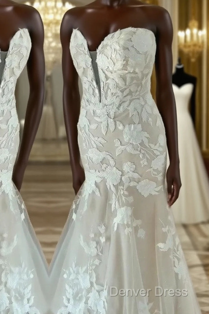 Plus Size Boho Wedding Dresses Mermaid Appliques Main image