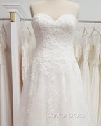 Plus Size Lace Overlay Wedding Dresses Strapless