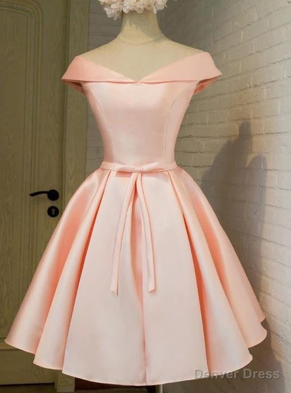 A Line Princess V Neck Sleeveless Sash Satin Short Homecoming Dresses