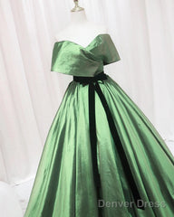 Poofy Satin Off The Shoulder Dress