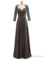 Popular Long Sleeves Beaded Lace Chiffon Mother of the Bride Dresses