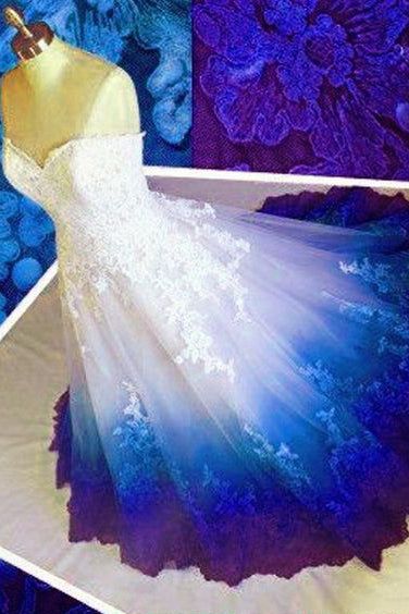 Popular Prom Dress,Colored Prom Dress, Sweetheart Appliques Prom Dress,Modern Wedding Dresses Secondary image