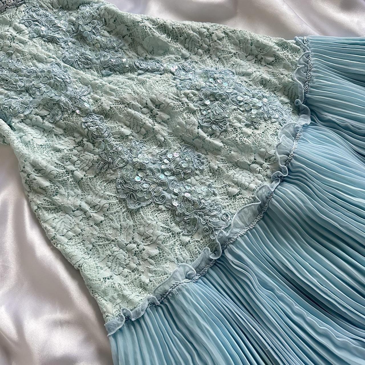 Powder Blue Sparkling Charming Retro Princess Stunning Unique Fashionable Beautiful Elegant Delicate Lace Short Lace Sequin Homecoming Dress Prom Dress Prom Dress Birthday Prom Dress