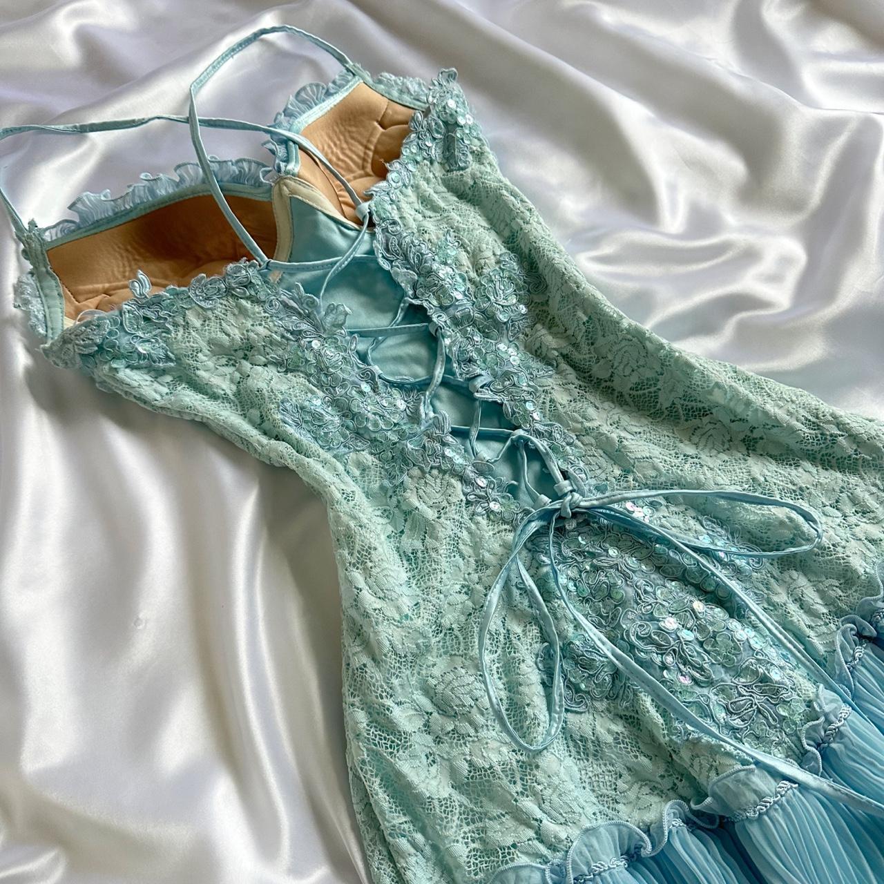 Powder Blue Sparkling Charming Retro Princess Stunning Unique Fashionable Beautiful Elegant Delicate Lace Short Lace Sequin Homecoming Dress Prom Dress Prom Dress Birthday Prom Dress