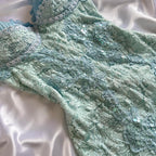 Powder Blue Sparkling Charming Retro Princess Stunning Unique Fashionable Beautiful Elegant Delicate Lace Short Lace Sequin Homecoming Dress Prom Dress Prom Dress Birthday Prom Dress