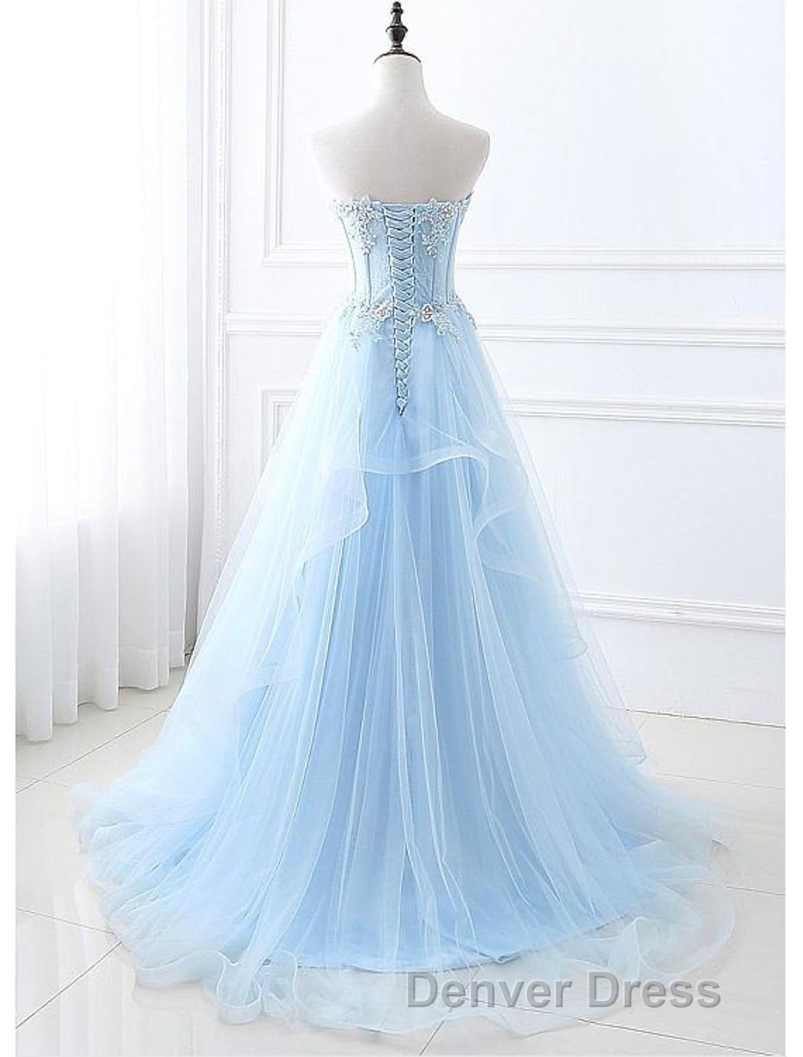 A Line Sexy Floral Engagement Prom Birthday Dresses Strapless Sleeveless Sweep Brush Train Lace with Pleats Lace Insert Secondary image