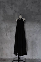 Pretty A Line Halter Black Long Prom Dresses Birthday Dress For Women