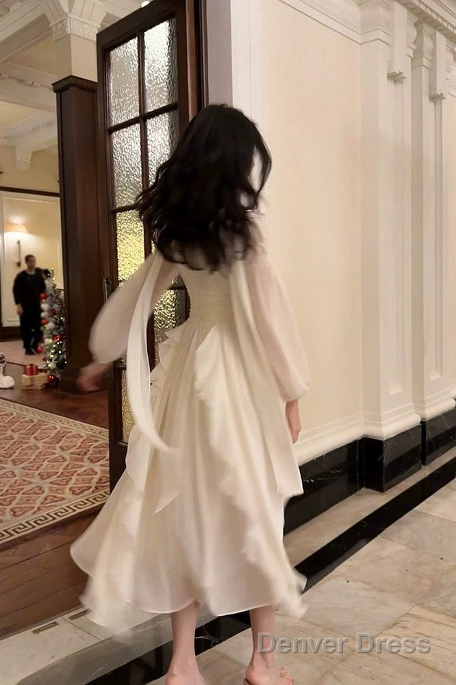 Pretty A Line High Neckline Chiffon Ankle Length Evening Dress Prom Dresses Main image