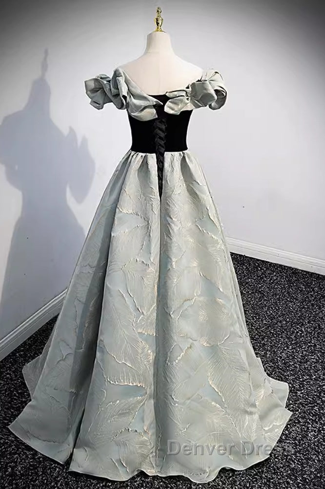 Pretty A Line Off The Shoulder Satin Long Evening Party Dresses Prom Dresses