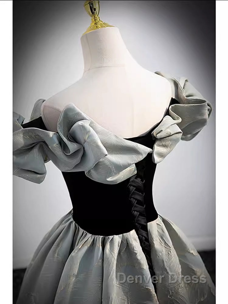 Pretty A Line Off The Shoulder Satin Long Evening Party Dresses Prom Dresses