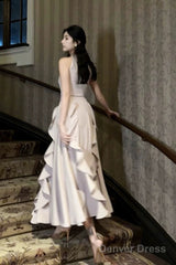Pretty A Line Ruffles Ankle Length Pink Evening Dress Prom Dresses