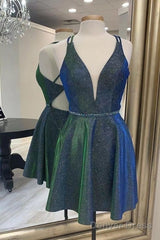 Pretty A-Line Sequins Shiny Short Cute Homecoming Dress Party Dresses