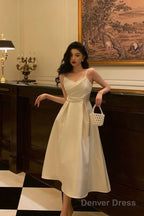 Pretty A Line Spaghetti Straps Ivory Date Night Dress Prom Dresses Birthday Prom Outfit