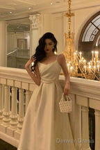 Pretty A Line Spaghetti Straps Ivory Date Night Dress Prom Dresses Birthday Prom Outfit