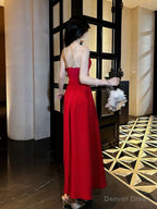 Pretty A Line Spaghetti Straps Red Knee Length Prom Dress Prom Gown Birthday Dresses