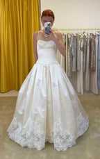 Pretty A Line Spaghetti Straps Stain Lace Long Prom Dress