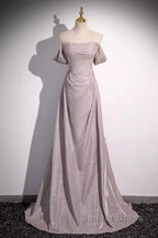 Pretty A Line Square Neckline Sleeveless Long Evening Party Dresses Pink Prom Dresses