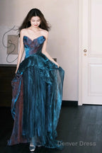 Pretty A Line Sweetheart Ruffles Long Evening Dress Prom Dresses