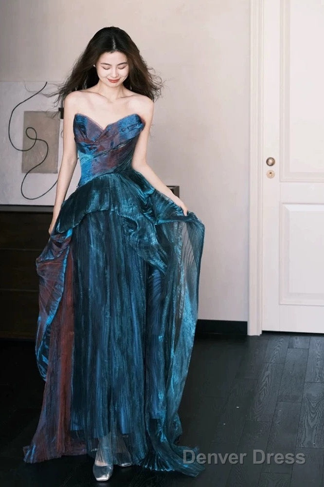 Pretty A Line Sweetheart Ruffles Long Evening Dress Prom Dresses