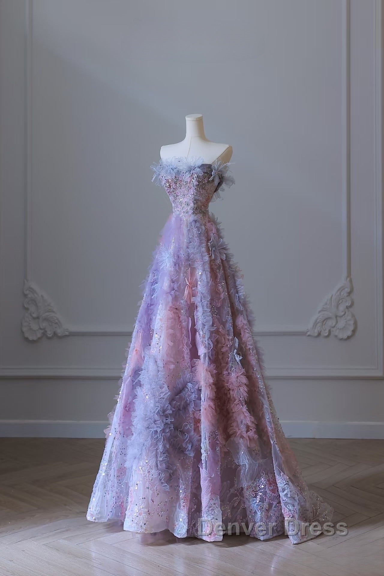 Pretty A Line Sweetheart Tulle Long Prom Dresses Evening Gowns Secondary image