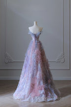 Pretty A Line Sweetheart Tulle Long Prom Dresses Evening Gowns