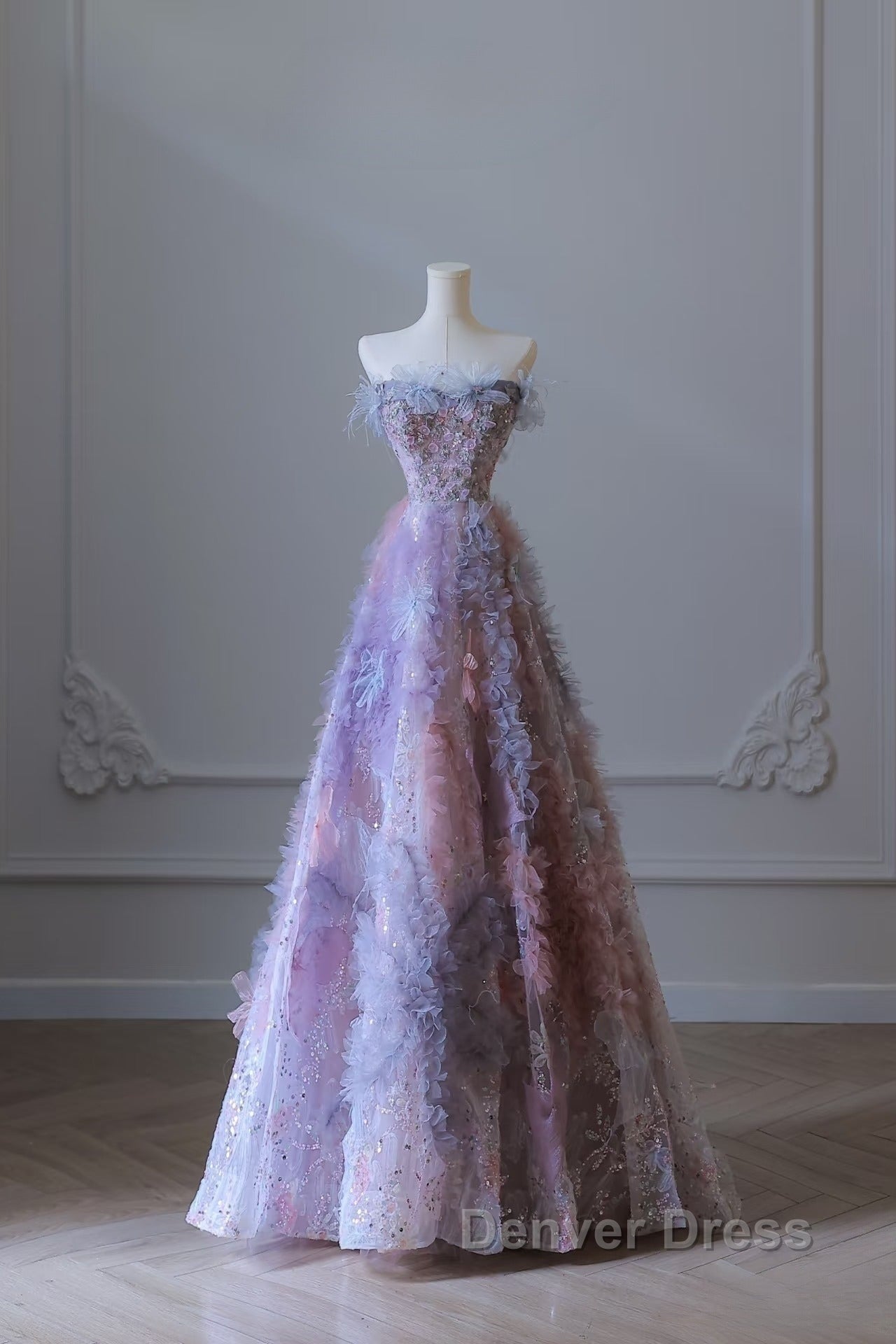 Pretty A Line Sweetheart Tulle Long Prom Dresses Evening Gowns