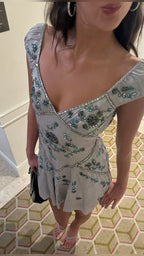 Pretty A Line V Neck Gray Chiffon Prom 8Th Grade Homecoming Dress Summer Middle School Hoco Dresses 18Th Birthday Outfits