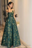 Pretty Ball Gown Spaghetti Straps Satin Green Long Length Evening Dress Prom Dresses