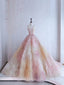 Pretty Ball Gowns Sweetheart Pink Flowers Tulle Long Quinceanera Dress Prom Short Sleeves Flowers Vestido De 15 Anos Sweet 16 Dresses