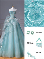 Pretty Ball Gowns Sweetheart Tulle Green Long Prom Dress With Ruffles