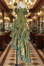 Pretty Irregular Ruffled Spaghetti Straps Green Prom Dress With Detachable Rose Long Birthday Dresses For Women