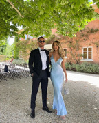 Simple Light Blue Long Prom Dresses