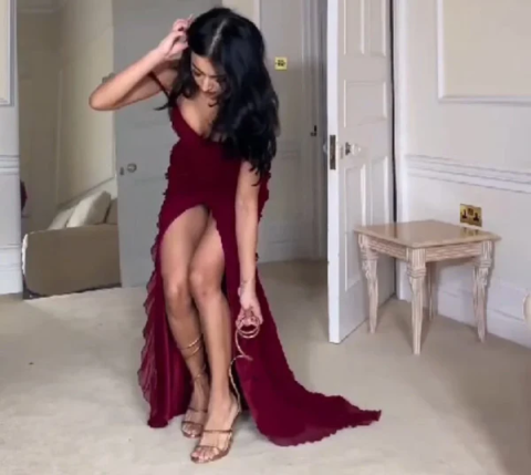 Pretty Mermaid Off The Shoulder Burgundy Slit Long Prom Dress
