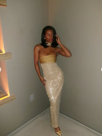 Pretty Mermaid Strapless Long Yellow Sequin Satin Prom Dress