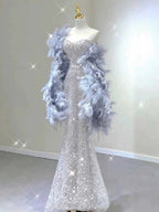 Pretty Mermaid Sweetheart Sequin Long Prom Dress Birthday Outfits