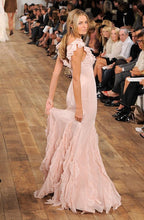 Pretty Mermaid V Neckline Long Chiffon Prom Dress