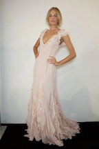 Pretty Mermaid V Neckline Long Chiffon Prom Dress