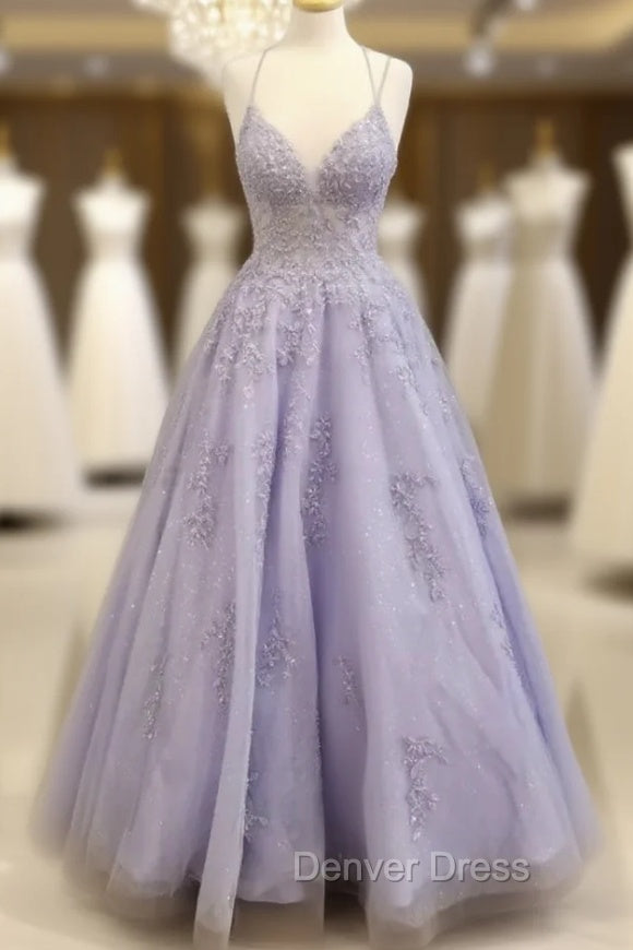 Pretty prom Dress, Purple prom Dress, Light purple prom Dresses